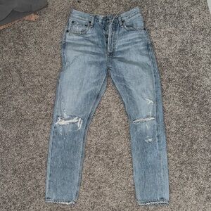 Womens Agolde Blue Distressed Jeans